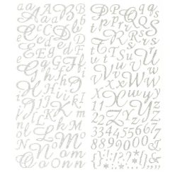 Vente flash ⭐ Artémio Sticker Alphabet Script Argenté Pailleté 177 Lettres ✨