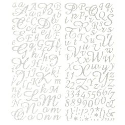 Vente flash ⭐ Artémio Sticker Alphabet Script Argenté Pailleté 177 Lettres ✨