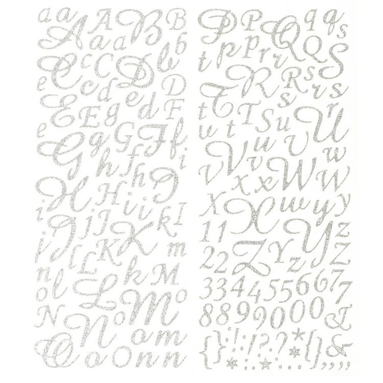 Vente flash ⭐ Artémio Sticker Alphabet Script Argenté Pailleté 177 Lettres ✨ 1 Vente flash ⭐ Artémio Sticker Alphabet Script Argenté Pailleté 177 Lettres ✨