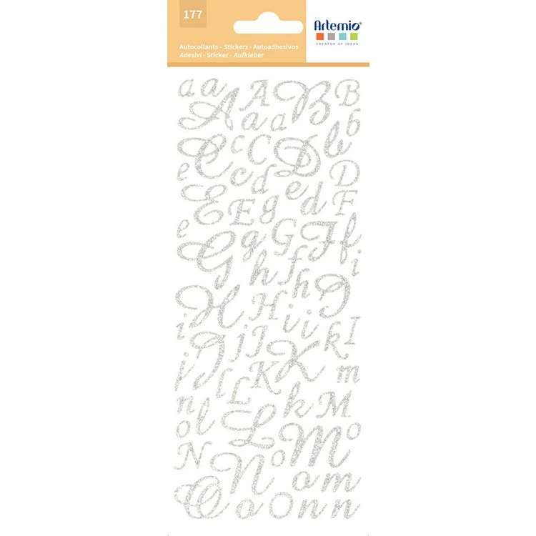 Vente flash ⭐ Artémio Sticker Alphabet Script Argenté Pailleté 177 Lettres ✨ 2 Vente flash ⭐ Artémio Sticker Alphabet Script Argenté Pailleté 177 Lettres ✨ – Image 2