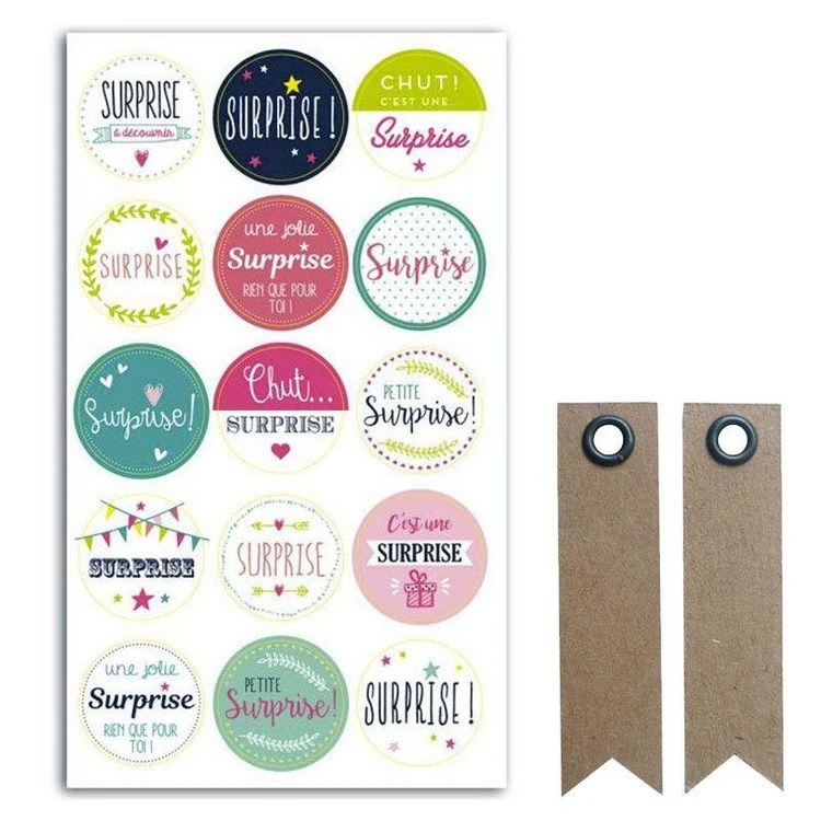 Sortie 🧨 Youdoit 15 Pastilles Autocollantes Cadeau Surprise + 20 étiquettes Kraft Fanion 🤩 1 Sortie 🧨 Youdoit 15 Pastilles Autocollantes Cadeau Surprise + 20 étiquettes Kraft Fanion 🤩