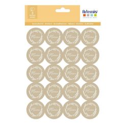 Coupon ✨ Artemio 60 Stickers Kraft Merci Ø 3,5 Cm ????