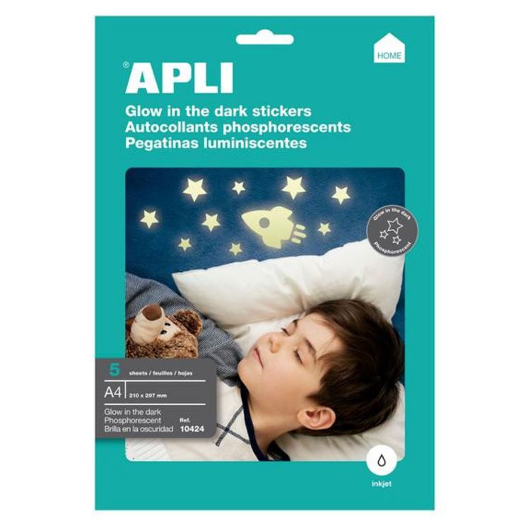 Meilleure vente ✔️ Apli Agipa Papier Adhésif Phosphorescent A4 5 Pièces ???? 1 Meilleure vente ✔️ Apli Agipa Papier Adhésif Phosphorescent A4 5 Pièces ????