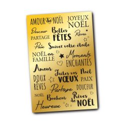 Remise ???? MegaCrea Transfert à Sec Métallisé Noël Messages Doré ????