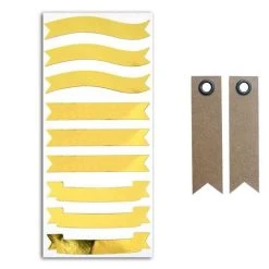 Promo 😍 Youdoit Stickers Bannières Dorées + 20 étiquettes Kraft Fanion 🌟