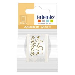 De gros ???? Artemio 80 Stickers Just Married - 25 X 33 Mm ????