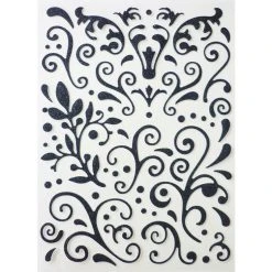 Acheter 🔔 Graines Creatives Sticker Pailleté Adhésif Arabesque Noir ⌛