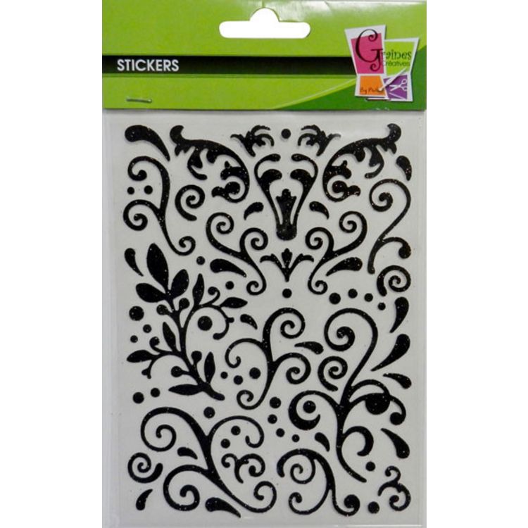 Acheter ???? Graines Creatives Sticker Pailleté Adhésif Arabesque Noir ⌛ 2 Acheter ???? Graines Creatives Sticker Pailleté Adhésif Arabesque Noir ⌛ – Image 2