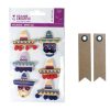 Meilleure vente ???? Graine Créative 6 Stickers 3D Sombreros 5,5 Cm + 20 étiquettes Kraft Fanion ????