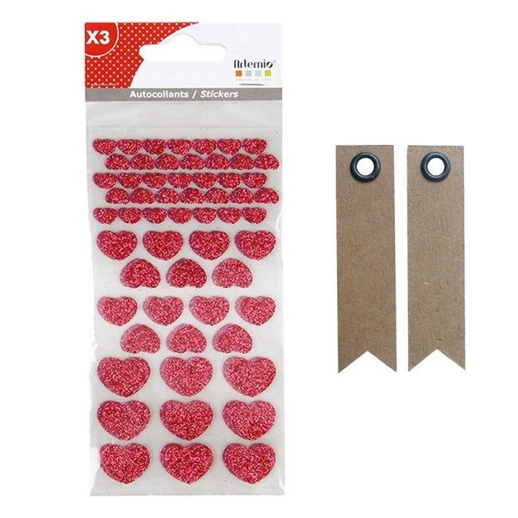 Acheter 🔥 Youdoit Stickers Cœurs à Paillettes X 174 Rose + 20 étiquettes Kraft Fanion 👍 1 Acheter 🔥 Youdoit Stickers Cœurs à Paillettes X 174 Rose + 20 étiquettes Kraft Fanion 👍