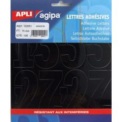 Promo ❤️ Apli Agipa Chiffres Et Symboles Autocollant 75 X 42 Mm Noir ✨