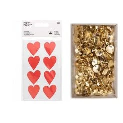 De gros 😀 Youdoit 4 Feuilles D'autocollants Coeurs Rouges + 150 Punaises Dorées ✔️