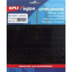 Grosses soldes 🥰 Apli Agipa Chiffres Et Symboles Autocollant 12,5 X 10 Mm Noir 👍