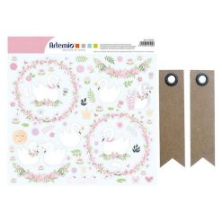 Tout neuf ⭐ Youdoit Stickers Prédécoupés Transparents à Paillettes Cygne + 20 étiquettes Kraft Fanion ⭐