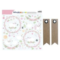 Tout neuf ⭐ Youdoit Stickers Prédécoupés Transparents à Paillettes Cygne + 20 étiquettes Kraft Fanion ⭐