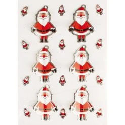 Meilleure affaire 👍 MegaCrea Stickers 3D Holographique Père Noël 4,5 Cm 6 Pièces 😍