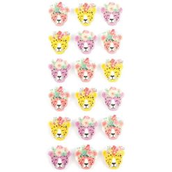 Sortie ???? Graine Créative 18 Minis Stickers 3D Panthères En Epoxy 2 Cm ????