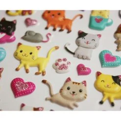 Sortie 👍 Youdoit Autocollants Réutilisables - Relief 3D - Chatons Mignons - Paillettes 🥰