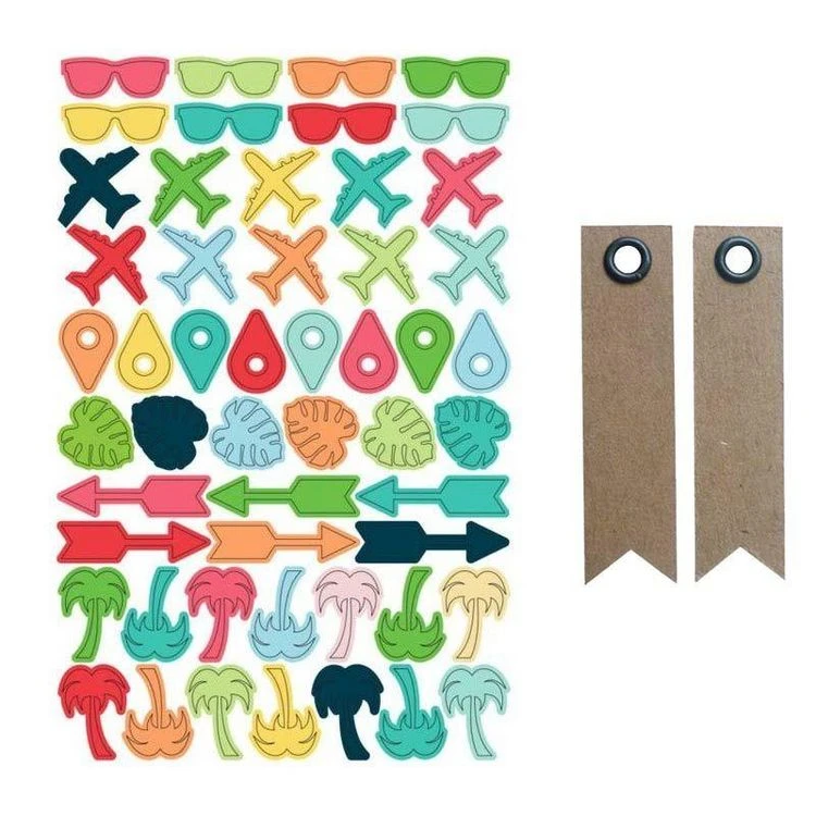 Promo 😍 Youdoit 52 Autocollants Epoxy Paradis Tropical + 20 étiquettes Kraft Fanion ❤️ 1 Promo 😍 Youdoit 52 Autocollants Epoxy Paradis Tropical + 20 étiquettes Kraft Fanion ❤️