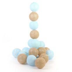 Remise ???? The Home Deco Factory Guirlande Lumineuse 20 LED Boules Céleste - L. 345 Cm - Bleu Et Doré ????