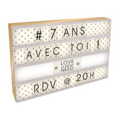 Bon marché ???? The Home Deco Factory Boîte Lumineuse à Message A3 - 85 Lettres - Blanc ❤️