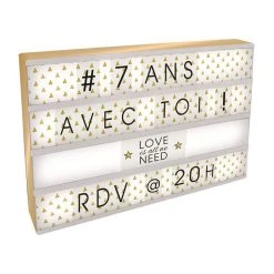 Bon marché 💯 The Home Deco Factory Boîte Lumineuse à Message A3 - 85 Lettres - Blanc ❤️