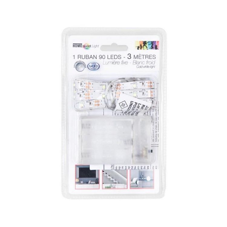 Budget ???? Ruban LED à Piles 3m Blanc Froid ???? 3 Budget ???? Ruban LED à Piles 3m Blanc Froid ???? – Image 3