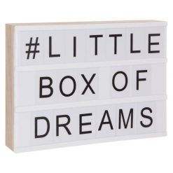 Meilleure vente ???? Boîte à Message Lumineuse Bois Cinéma 30cm Naturel ????