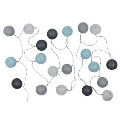 Coupon 💯 Paris Prix Guirlande Lumineuse à Led 20 Boules 345cm Bleu & Gris 😀