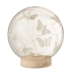 Promo ???? Paris Prix Cloche Boule Led Papillons 13cm Blanc & Naturel ????