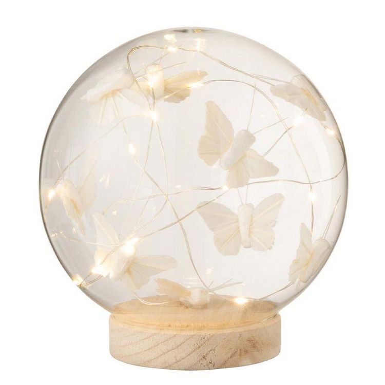 Paris Prix Cloche Boule Led Papillons 13cm Blanc & Naturel Promo ???? Paris Prix Cloche Boule Led Papillons 13cm Blanc & Naturel ???? -Paris Prix Sales unnamed file 990